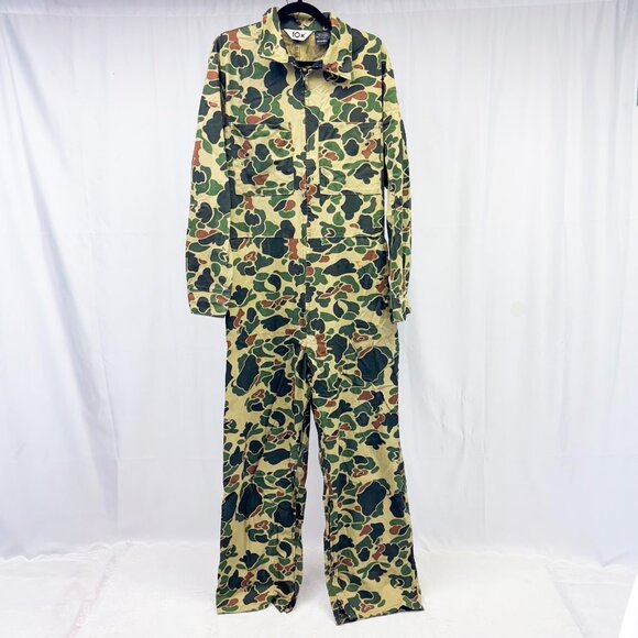 Mens Vintage Camo Jumpsuit Outdoor Hunting Paintball Camouflage Full Body Suit